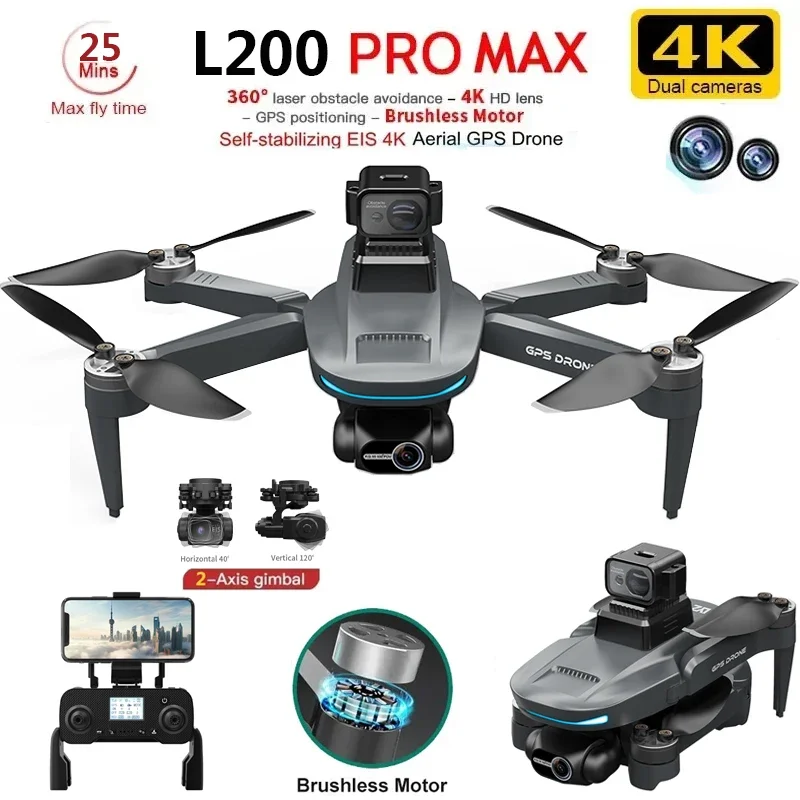 L200 PRO MAX Drone 4K 2-Axis P - đánh giá và giá Drone Gps Module