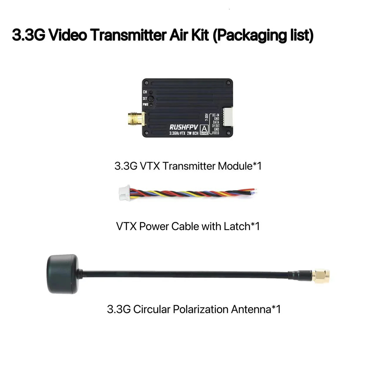 RUSHFPV 3.3G 2W VTX Transmitte - đánh giá và giá Drone Receiver