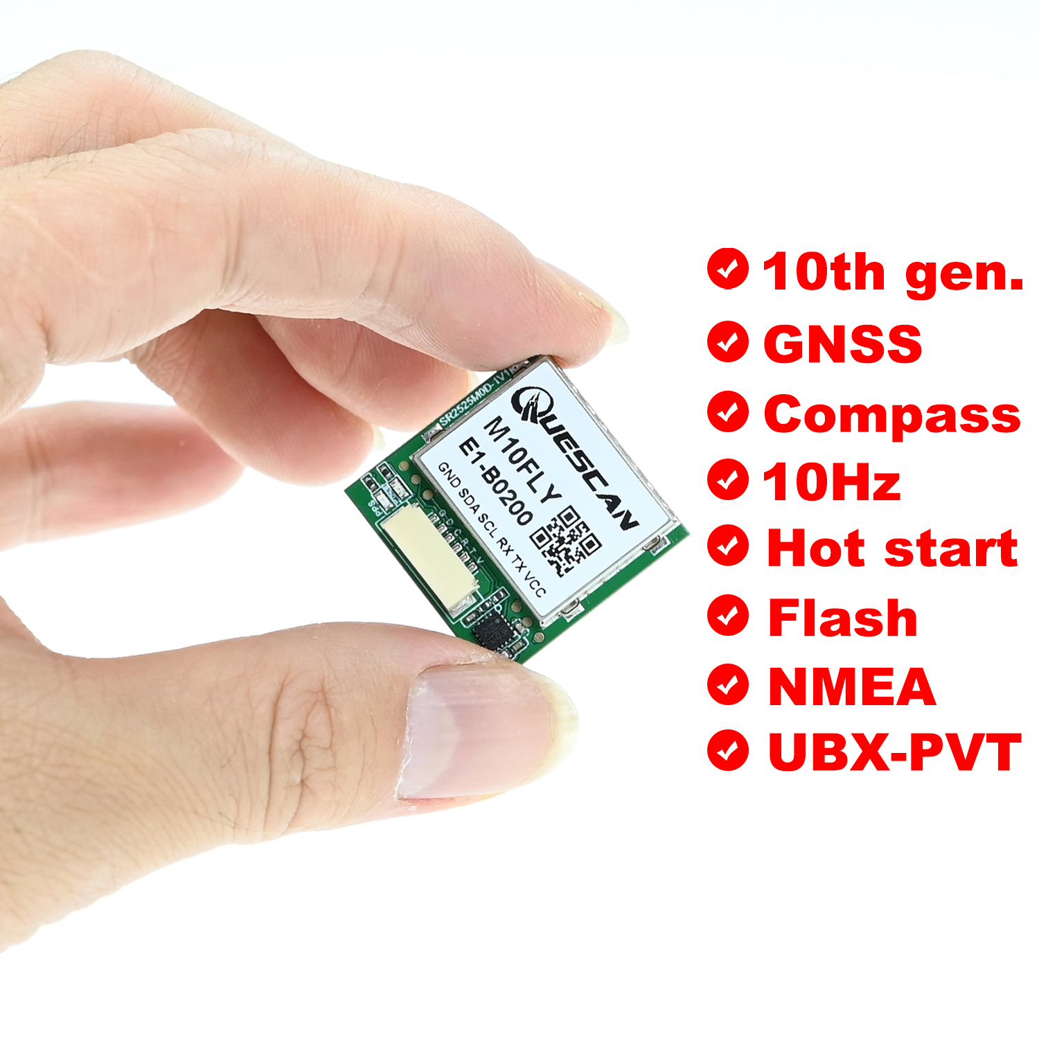 Quescan 25mm*25mm M10FLY 10Hz  - đánh giá và giá Drone Gps Module