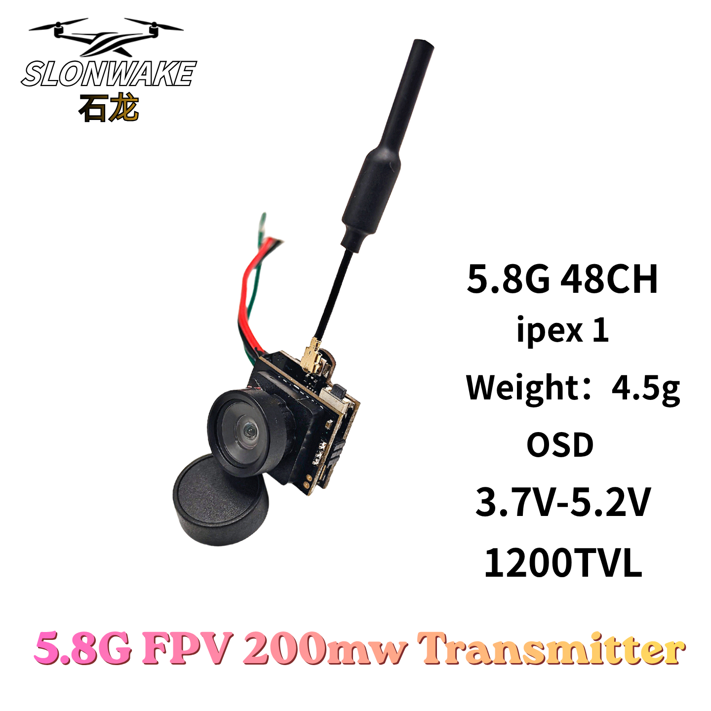 Slonwake 5.8G 48CH 200mW FPV D - đánh giá và giá Drone Receiver
