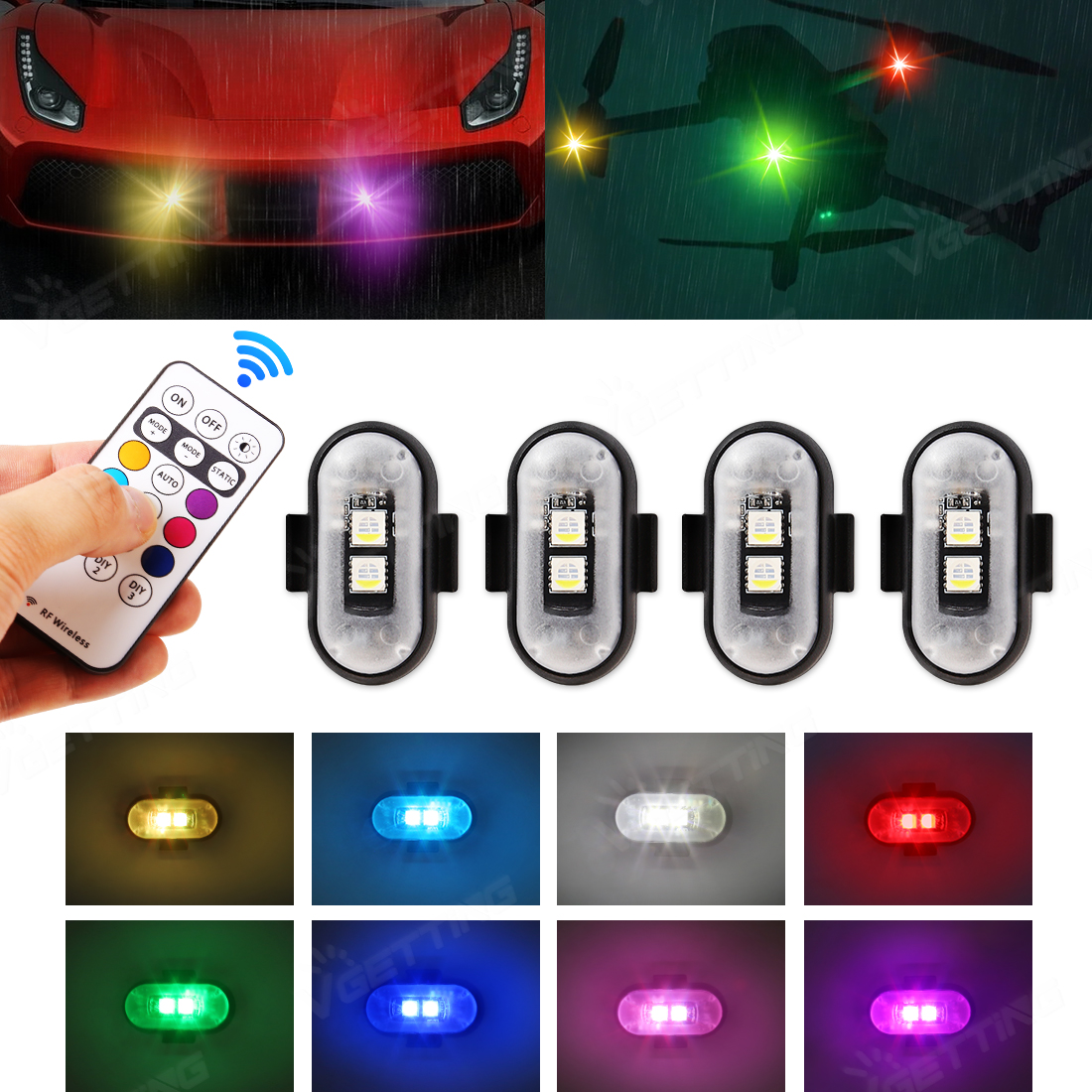4Pcs Mini Drone Strobe Light 8 - đánh giá và giá Drone Led Light