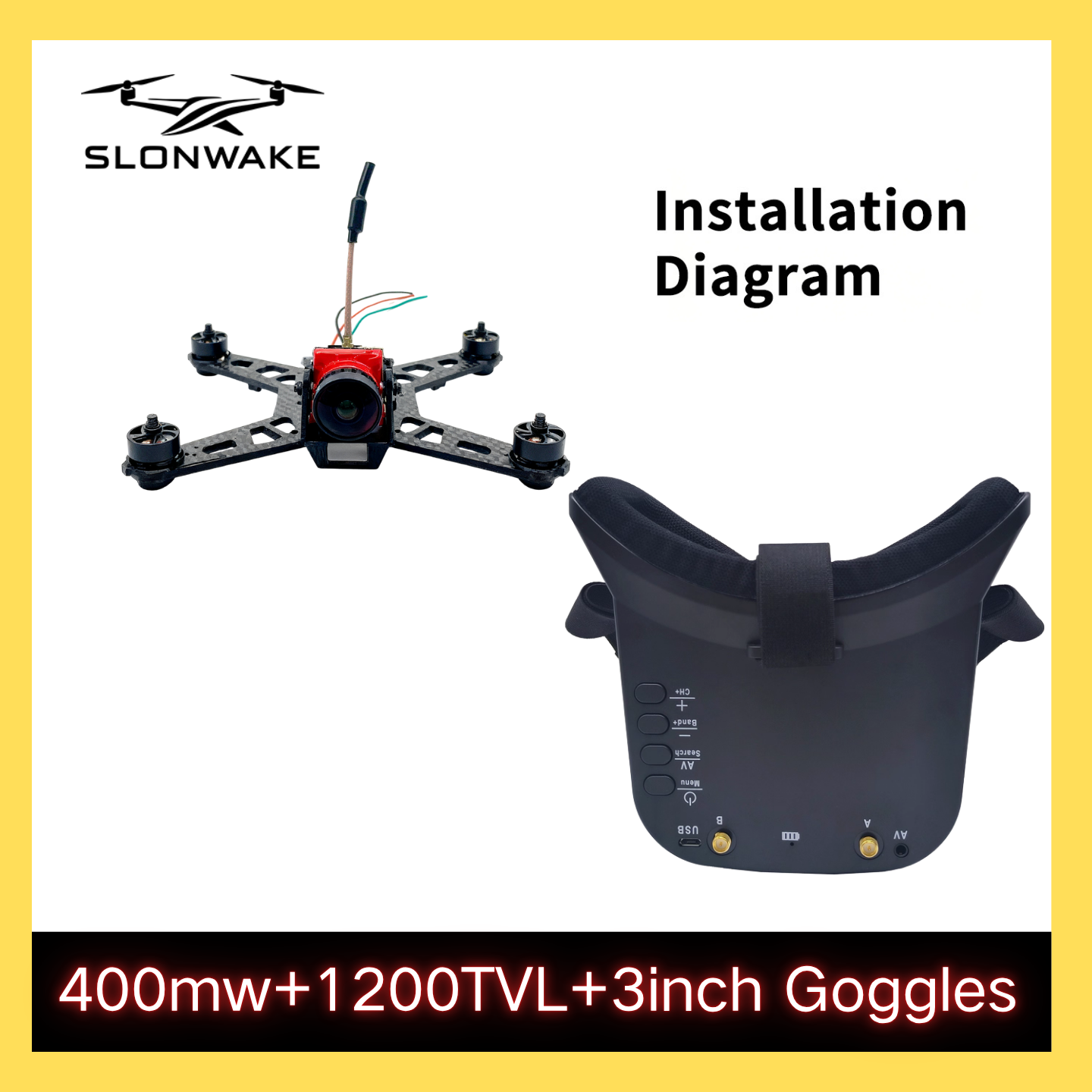 SLONWAKE 5.8G 48CH FPV 400mw V - đánh giá và giá Drone Receiver