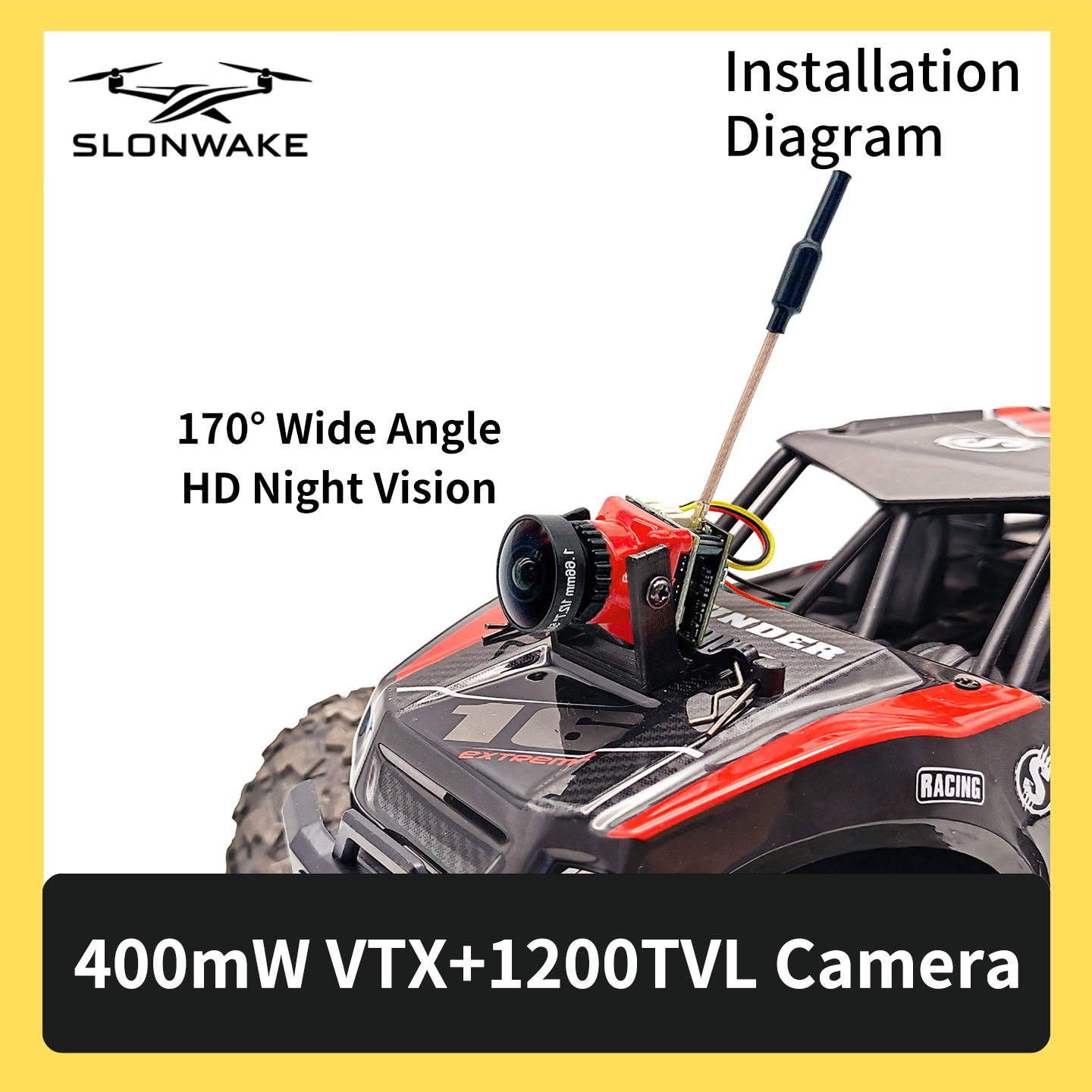 SLONWAKE 5.8G 48CH FPV 400mw V - đánh giá và giá Drone Receiver