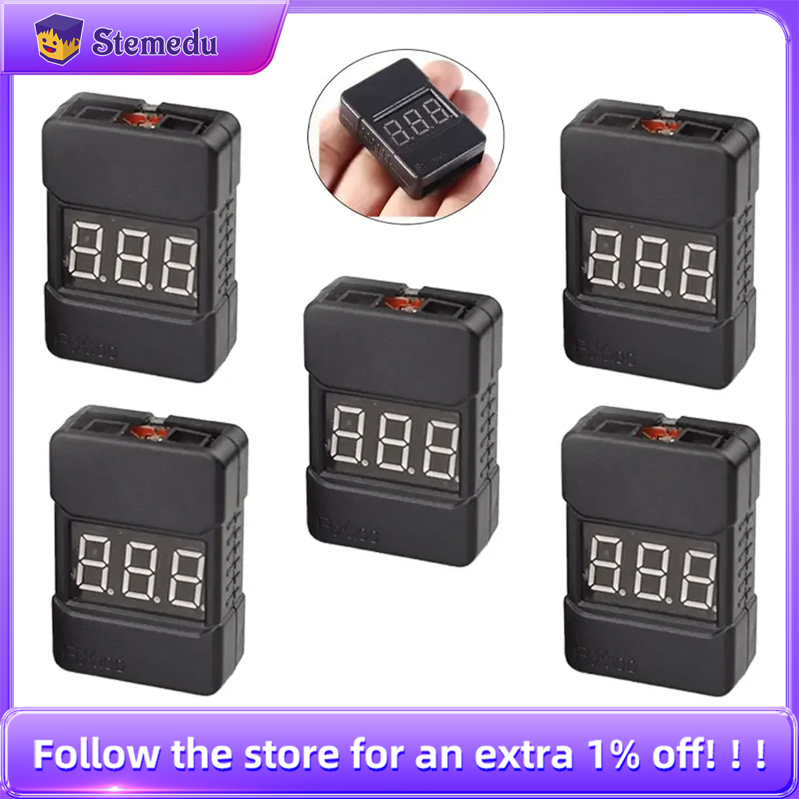 BX100 1-8S Lipo Battery Voltag - đánh giá và giá Drone Buzzer